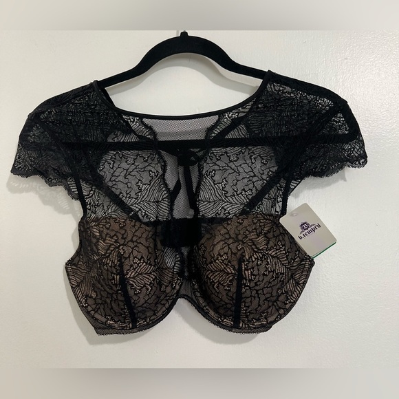 B.tempt’d Elegant Black Lace Cap Sleeve Bra - Picture 8 of 11